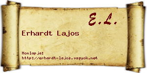 Erhardt Lajos névjegykártya